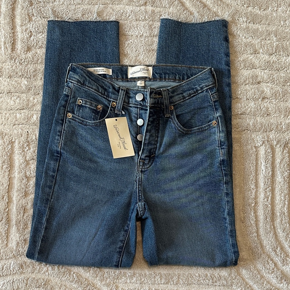 Universal Thread Indigo Blue Mid Rise 80s Slim Jeans Size 2R